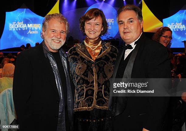 Rolling Stones Keyboardist Chuck Leavell, Rose Lane Leavell and Mananger Charlie Brusco at the 31st Annual Georgia Music Hall of Fame Awards held at...