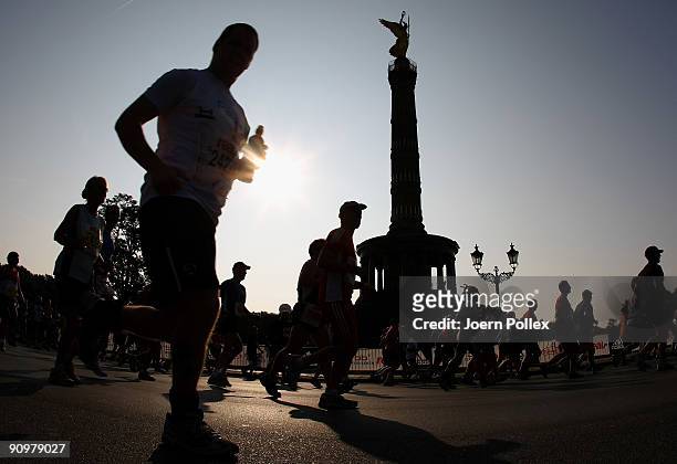 Athletes compete the 36th Berlin Marathon on September 20, 2009 in Berlin, Germany. On Sunday more than 40,000 runners compete in this annual race in...