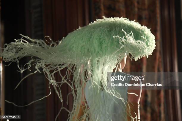 Model walks the runway during the Valentino Haute Couture Spring Summer 2018 show as part of Paris Fashion Week on January 24, 2018 in Paris, France.