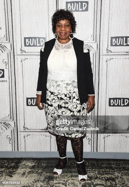 Mother of Eric Garner, Gwen Carr attends the Build Series to discuss the new docu-series 'Two Sides' at Build Studio on January 24, 2018 in New York...