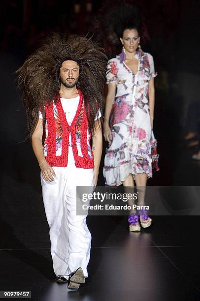 Dancer Rafael Amargo walks the runway in the Francis Montesinos show during Cibeles Madrid Fashion Week Spring/Summer 2010 at Pasarela Cibeles on...