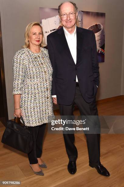 Laurence de Gaulle and Yves de Gaulle attend photography exhibition & book launch 'Africa Serena: 30 Years Later' on January 24, 2018 in London,...