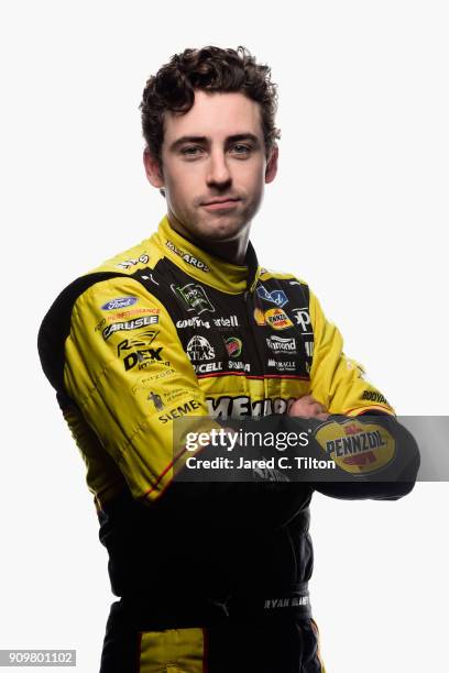 Monster Energy NASCAR Cup Series driver, Ryan Blaney, poses for a photo at Charlotte Convention Center on January 24, 2018 in Charlotte, North...