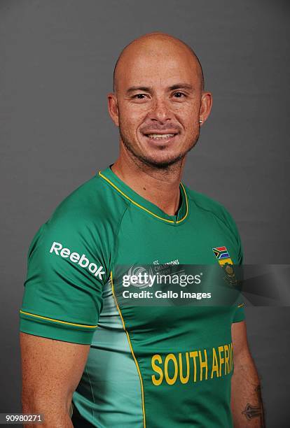 Herschelle Gibbs of South Africa poses during an ICC Champions photocall session at Sandton Sun on September 19, 2009 in Sandton, South Africa.