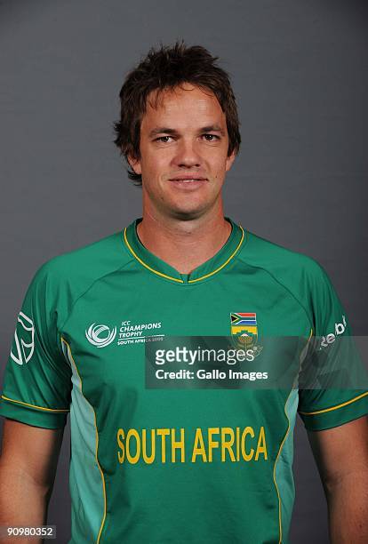 Albie Morkel of South Africa poses during an ICC Champions photocall session at Sandton Sun on September 19, 2009 in Sandton, South Africa.