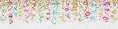 confetti and streamers colorful seamless pattern