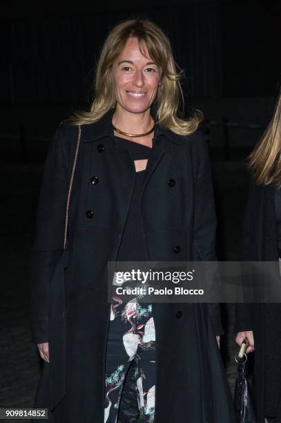 Monica Martin Luque arrives at the Pedro del Hierro fashion show at 'Mueso del Ferrocarril' on January 24, 2018 in Madrid, Spain.