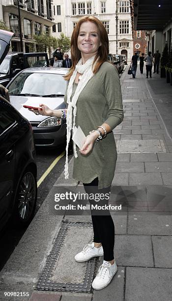 Patsy Palmer leaving The Mayfair Hotel on September 20, 2009 in London, England.