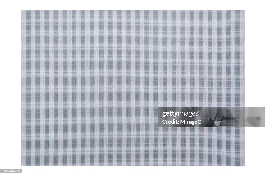 Pastel Blue Stripy Placemat on White