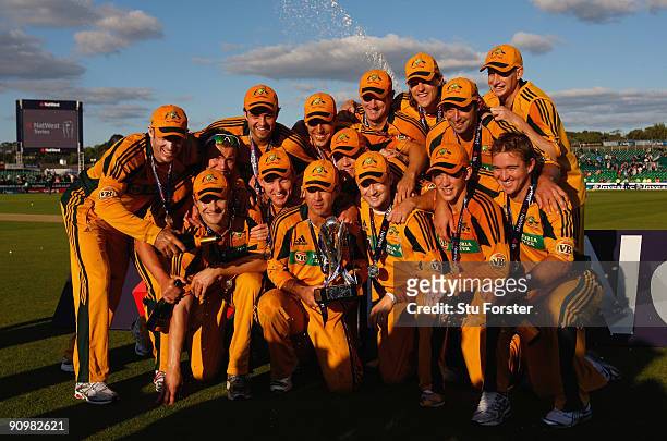 Australia captain Ricky Ponting and the Australian team celebrate their 6-1 series victory after the 7th NatWest ODI between England and Australia at...