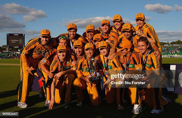 Australia captain Ricky Ponting and the Australian team celebrate their 6-1 series victory after the 7th NatWest ODI between England and Australia at...