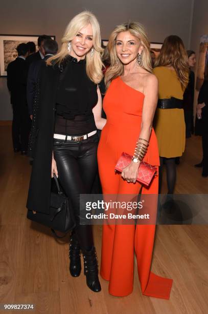 Amanda Cronin and Lisa Tchenguiz attend photography exhibition & book launch 'Africa Serena: 30 Years Later' on January 24, 2018 in London, United...