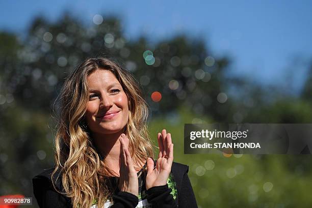 Brazil-born model Gisele Bündchen, who was designated Goodwill Ambassador for the United Nations Environment Programme , is seen on September 20,...