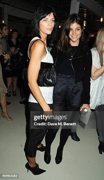 Liberty Ross and Leigh Lezark attend the Unique show during London Fashion Week, on September 20, 2009 in London, England.