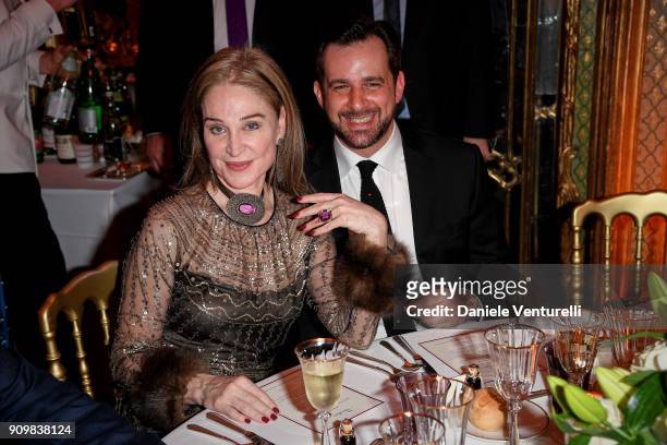 Stephane Gerschel and Becca Cason Thrash attend the Cocktail & Dinner for the new Pomellato campaign launch with Chiara Ferragni as part of Paris...