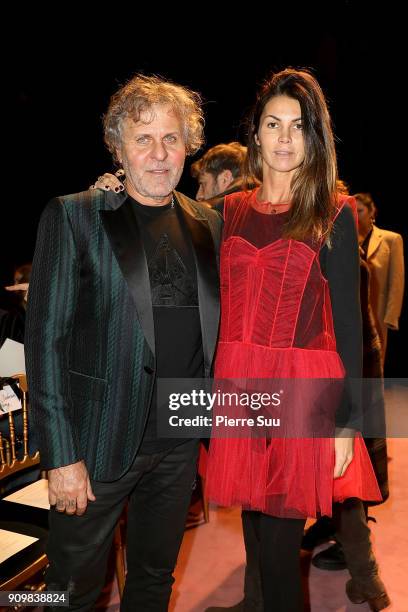 Renzo Rosso and his wife Alessia Rosso attend the Viktor & Rolf Haute Couture Spring Summer 2018 show as part of Paris Fashion Week on January 24,...