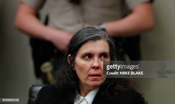 Louise Turpin appears in court on January 24, 2018 in Riverside, California. David Allen Turpin and his wife Louise Anna Turpin, 49 -- who had...