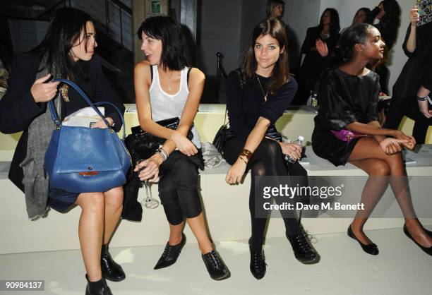 Liberty Ross and Leigh Lezark attend the Unique show during London Fashion Week, on September 20, 2009 in London, England.