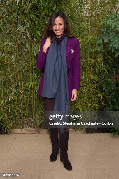 Ines Sastre attends the Bonpoint Winter 2018 show as part of Paris Fashion Week January 24, 2018 in Paris, France.