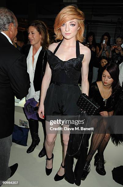 Nicola Roberts attends the Unique show during London Fashion Week, on September 20, 2009 in London, England.