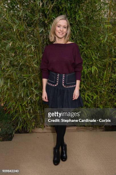 Lea Drucker attends the Bonpoint Winter 2018 show as part of Paris Fashion Week January 24, 2018 in Paris, France.