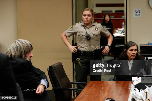 Louise Anna Turpin and David Allen Turpin, accused of abusing and holding 13 of their children captive, appear in court on January 24, 2018 in...