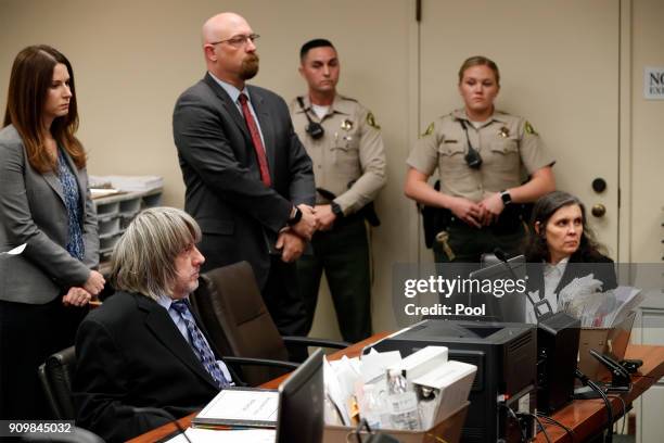 Louise Anna Turpin and David Allen Turpin, accused of abusing and holding 13 of their children captive, appear in court on January 24, 2018 in...