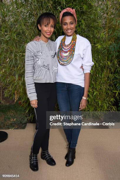 Sonia Rolland and Imany attends the Bonpoint Winter 2018 show as part of Paris Fashion Week January 24, 2018 in Paris, France.