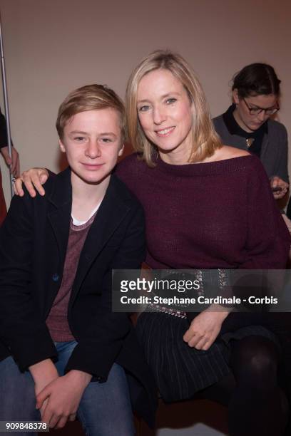 Thomas Gioria and Lea Drucker attend the Bonpoint Winter 2018 show as part of Paris Fashion Week January 24, 2018 in Paris, France.