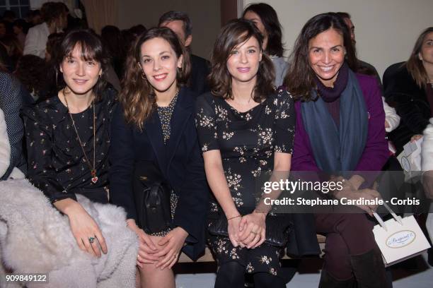 Anais Demoustier, Alysson Paradis, Melanie Bernier and Ines Sastre attend the Bonpoint Winter 2018 show as part of Paris Fashion Week January 24,...