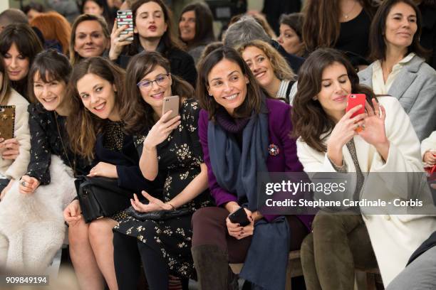Anais Demoustier, Alysson Paradis, Melanie Bernier, Ines Sastre and Louise Monot attend the Bonpoint Winter 2018 show as part of Paris Fashion Week...