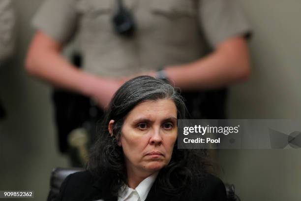 Louise Anna Turpin, accused of abusing and holding her 13 children captive, appears in court on January 24, 2018 in Riverside, California. According...