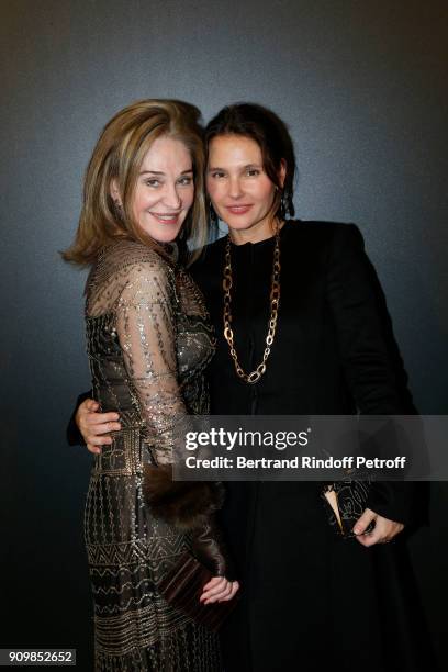 Becca Cason Thrash and Virginie Ledoyen attends the new Pomellato campaign launch with Chiara Ferragni as part of Paris Fashion Week during...