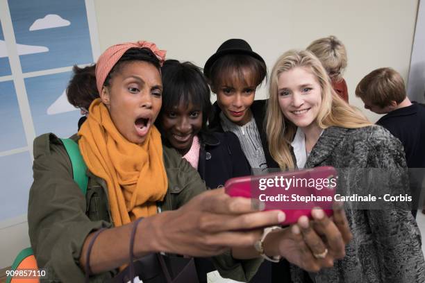 Imany, Eye Haidara, Sonia Rolland and Natasha Regnier attend the Bonpoint Winter 2018 show as part of Paris Fashion Week January 24, 2018 in Paris,...