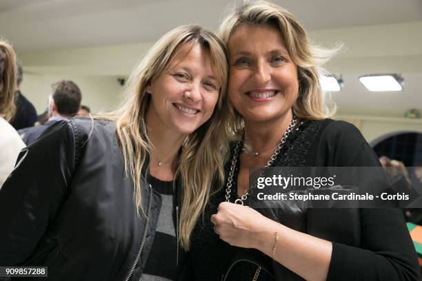 Sarah Lavoine and Marie-Sabine Leclercq attend the Bonpoint Winter 2018 show as part of Paris Fashion Week January 24, 2018 in Paris, France.