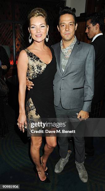 Kate Moss and Jamie Hince attend the Unique private dinner, at the IVY on September 20, 2009 in London, England.