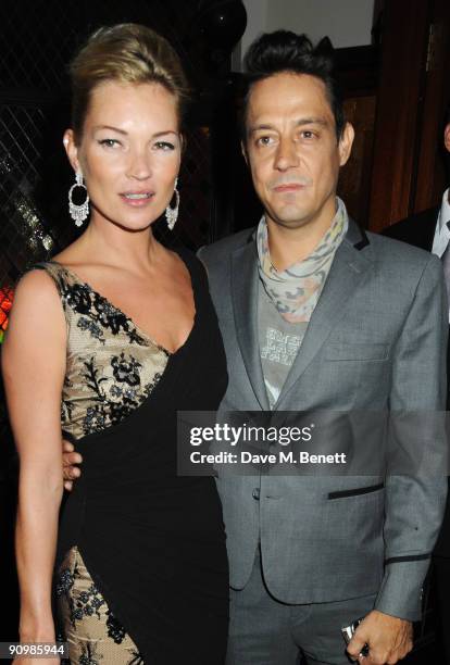 Kate Moss and Jamie Hince attend the Unique private dinner, at the IVY on September 20, 2009 in London, England.