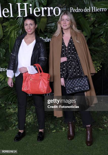 Sara Verdasco and guest attend the Pedro Del Hierro fashion show at the Museo del Ferrocarril during the Mercedes Benz Fashion Week Autumn/Winter...