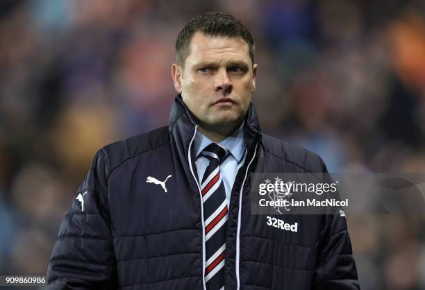 Rangers manager Graeme Murty is seen during the Ladbrokes Scottish Premiership match between Rangers and Aberdeen at Ibrox Stadium on January 24,...