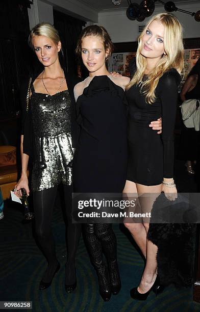 Jaquetta Wheeler, Natalia Vodianova and Lily Donaldson attend the Unique private dinner, at the IVY on September 20, 2009 in London, England.