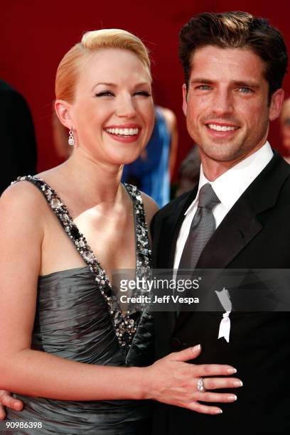 Actress Adrienne Frantz and actor Scott Bailey arrives at the 61st Primetime Emmy Awards held at the Nokia Theatre on September 20, 2009 in Los...