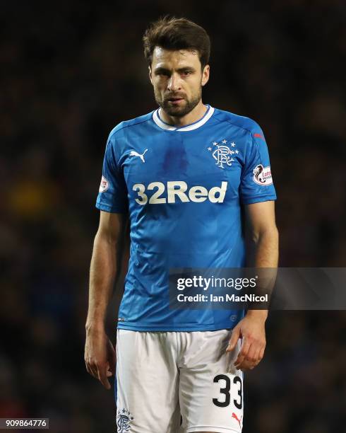 Russell Martin of Rangers is seen during the Ladbrokes Scottish Premiership match between Rangers and Aberdeen at Ibrox Stadium on January 24, 2018...