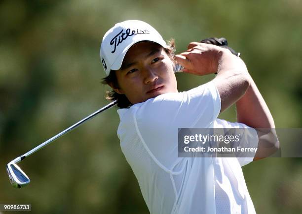 Lucas Lee hits on the 5th hole during the final round of the Albertson's Boise Open at Hillcrest Country Club on September 20, 2009 in Boise, Idaho.