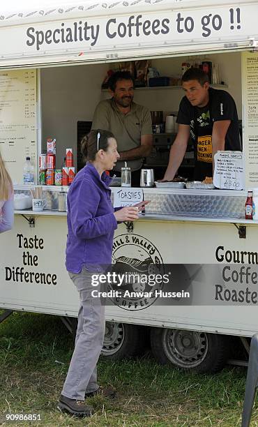 Princess Anne, The Princess Royal buys a drink during the Gatcombe Horse Trials Three Day Event on September 20, 2009 in Minchinhampton, England.