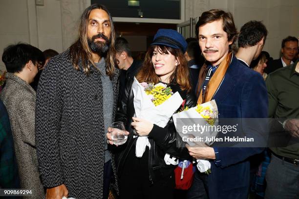 Guest, Lou Doillon and Elie Top attend the 33rd Hyeres Festival Press Conference as part of Paris Fashion Week Haute Couture Spring Summer 2018 on...