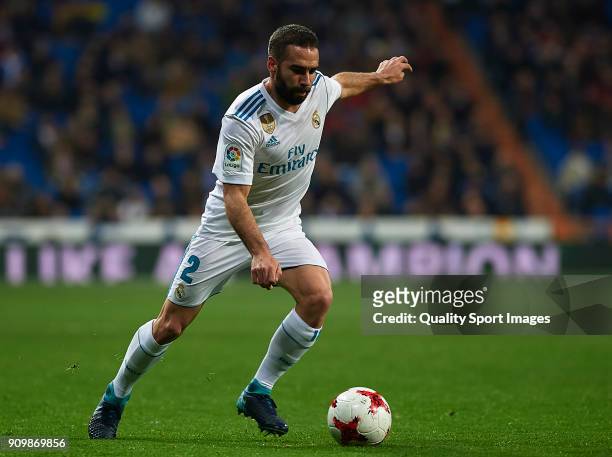 Daniel Carvajal of Real Madrid in action during the Spanish Copa del Rey Quarter Final Second Leg match between Real Madrid and Leganes at Bernabeu...