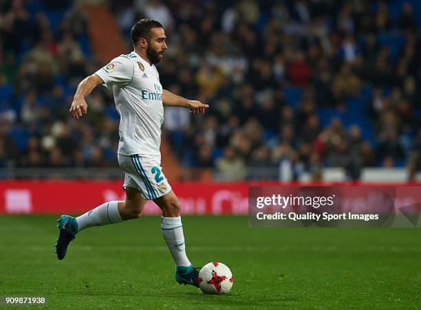 Daniel Carvajal of Real Madrid in action during the Spanish Copa del Rey Quarter Final Second Leg match between Real Madrid and Leganes at Bernabeu...