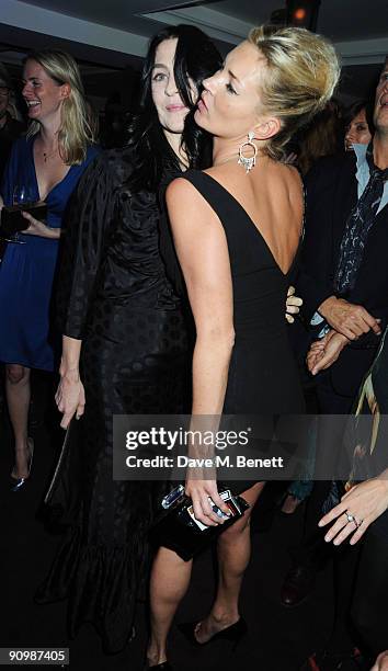 Kate Moss and Susie Bick attend the Unique private dinner, at the IVY on September 20, 2009 in London, England.