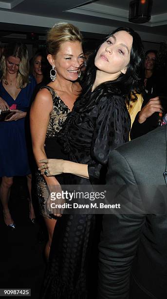 Kate Moss and Susie Bick attend the Unique private dinner, at the IVY on September 20, 2009 in London, England.
