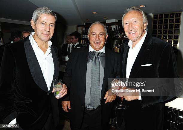 Sir Stuart Rose, Sir Philip Green and Harold Tillman attend the Unique private dinner, at the IVY on September 20, 2009 in London, England.